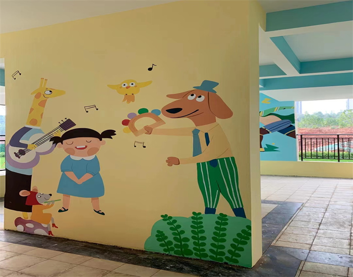 长沙幼儿园墙绘是怎么画出来的呢？